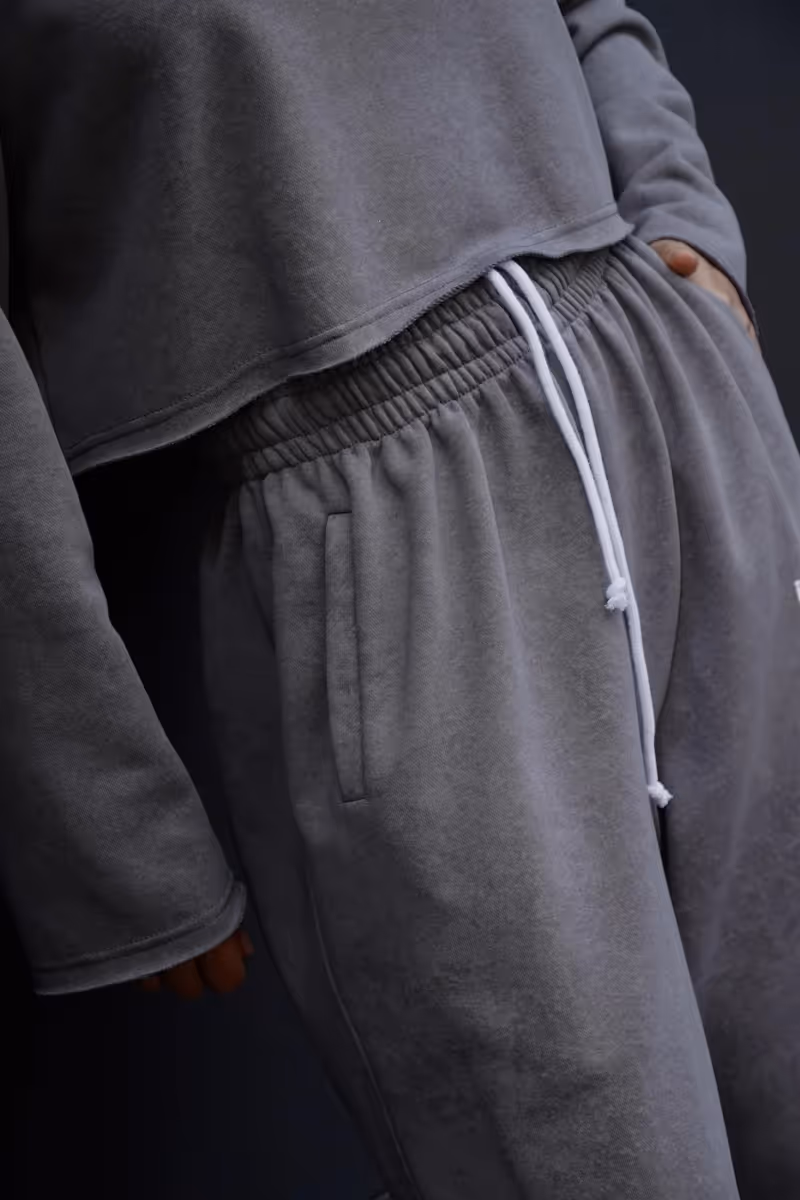 Костюм жіночий прогулянковий оверсайз сірий IZIWAY — фото 7, колір сірий виварений